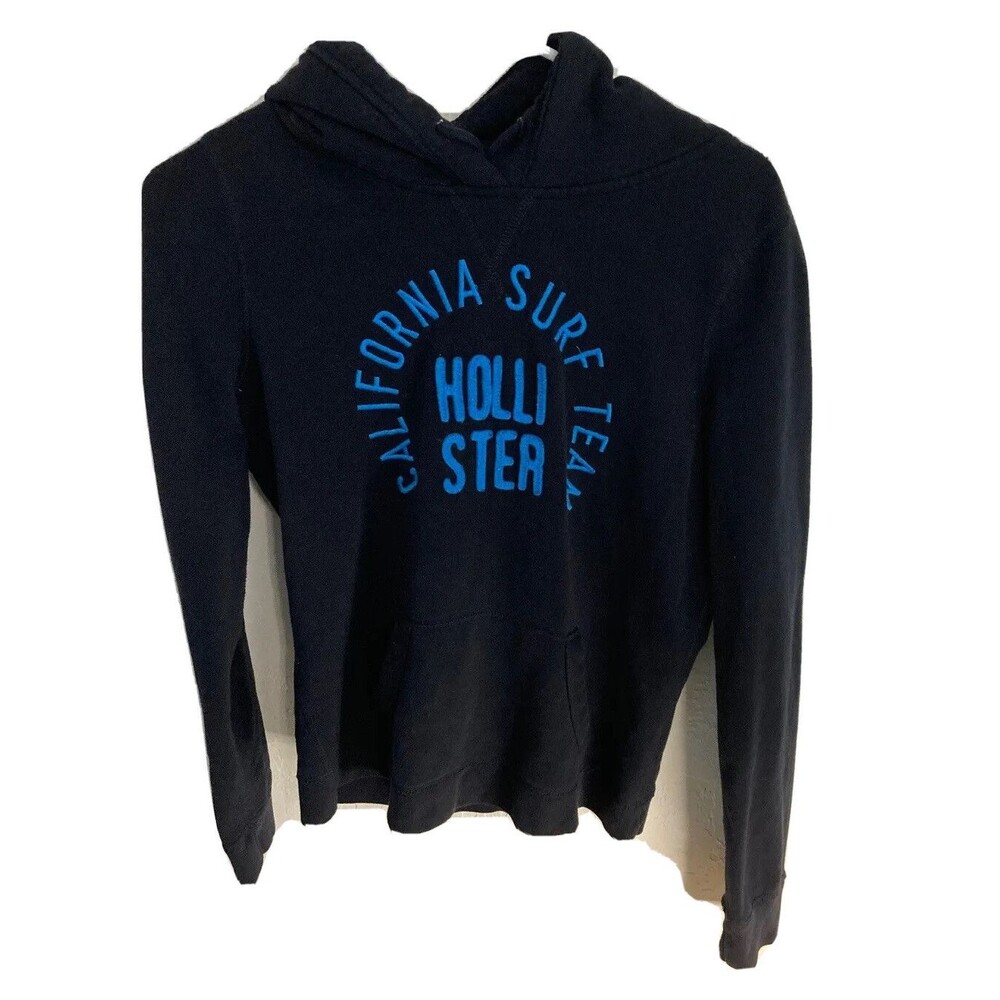 Hollister Sweater Womens  L Hoodie Pullover Embroidered Long Sleeve Black